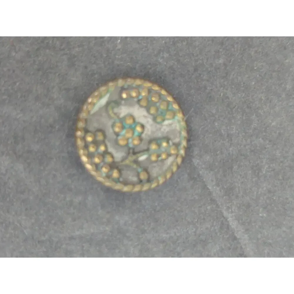 LOT E of 10 Antique Vintage Victorian Brass Mixed Materials Buttons ESTATE FIND